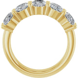 14K Gold Oval Lab-Grown Diamond Shared-Prong Five-Stone Anniversary Band – 7x5 mm Stones - Yellow Gold - view 2