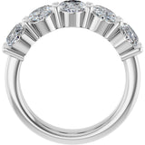 Platinum Oval Lab-Grown Diamond Shared-Prong Five-Stone Anniversary Band – 7x5 mm Stones - view 2
