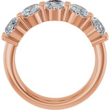 14K Gold Oval Lab-Grown Diamond Shared-Prong Five-Stone Anniversary Band – 7x5 mm Stones - Rose Gold - view 2