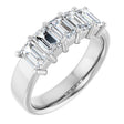 Platinum Emerald Lab-Grown Diamond Shared-Prong Five-Stone Anniversary Band – 1 3/4–3 1/4 CTW
