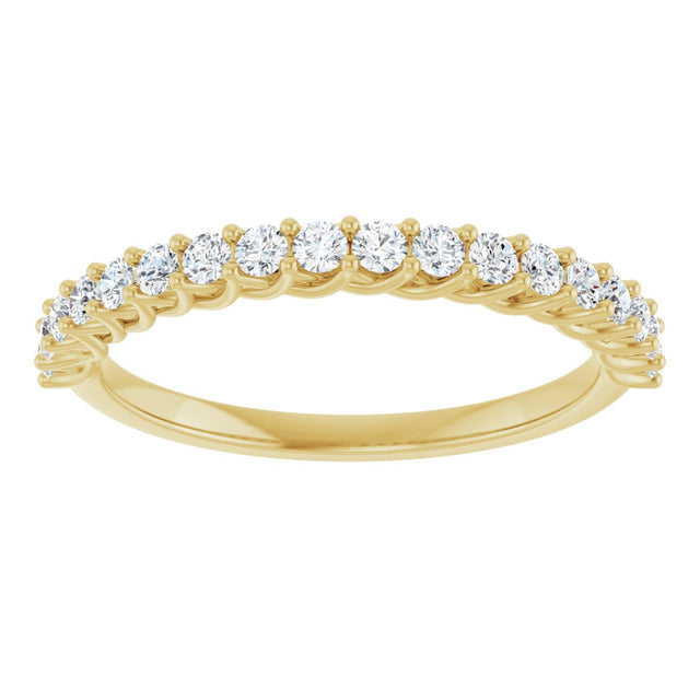 10K Gold Round Natural Diamond Woven-Design Anniversary Band – 1/8–1/3 CTW - Yellow Gold - view 3