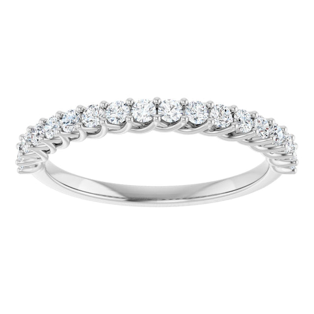 10K Gold Round Lab-Grown Diamond Woven-Design Anniversary Band – 1/8–1/3 CTW - White Gold - view 3