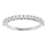 10K Gold Round Natural Diamond Woven-Design Anniversary Band – 1/8–1/3 CTW - White Gold - view 3