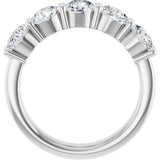 14K Gold Round Lab-Grown Diamond Shared-Prong Five-Stone Anniversary Band – 4.8 mm Stones - White Gold - view 2