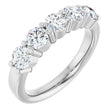 Platinum Round Lab-Grown Diamond Shared-Prong Five-Stone Anniversary Band – 4.1 mm Stones
