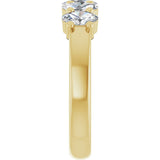 14K Gold Oval Lab-Grown Diamond Shared-Prong Five-Stone Anniversary Band – 5x3 mm Stones - Yellow Gold - view 4
