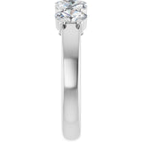 Platinum Oval Lab-Grown Diamond Shared-Prong Five-Stone Anniversary Band – 5x3 mm Stones - view 4