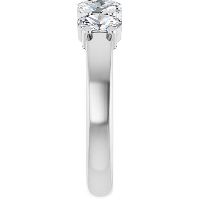 Platinum Oval Lab-Grown Diamond Shared-Prong Five-Stone Anniversary Band – 5x3 mm Stones - view 4