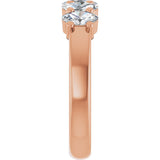 14K Gold Oval Lab-Grown Diamond Shared-Prong Five-Stone Anniversary Band – 5x3 mm Stones - Rose Gold - view 4