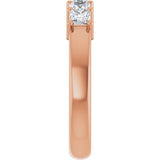 14K Gold Square Natural Diamond Shared-Prong Five-Stone Anniversary Band – 1/2–1 CTW - Rose Gold - view 4