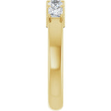 14K Gold Square Lab-Grown Diamond Shared-Prong Five-Stone Anniversary Band – 1/2–1 3/8 CTW - Yellow Gold - view 4