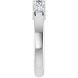 14K Gold Square Lab-Grown Diamond Shared-Prong Five-Stone Anniversary Band – 1/2–1 3/8 CTW - White Gold - view 4