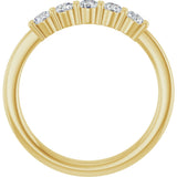 14K Gold Round Lab-Grown Diamond Shared-Prong Five-Stone Anniversary Band – 2.75 mm Stones - Yellow Gold - view 2
