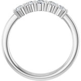 Platinum Round Lab-Grown Diamond Shared-Prong Five-Stone Anniversary Band – 2.75 mm Stones - view 2