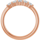 14K Gold Round Lab-Grown Diamond Shared-Prong Five-Stone Anniversary Band – 2.75 mm Stones - Rose Gold - view 2
