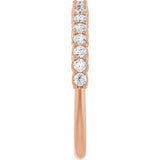 10K Gold Round Lab-Grown Diamond Woven-Design Anniversary Band – 1/8–1/3 CTW - Rose Gold - view 4