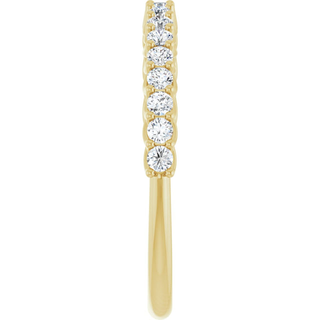 10K Gold Round Lab-Grown Diamond Woven-Design Anniversary Band – 1/8–1/3 CTW - Yellow Gold - view 4