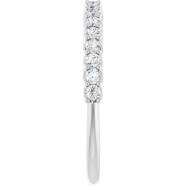 10K Gold Round Natural Diamond Woven-Design Anniversary Band – 1/8–1/3 CTW - White Gold - view 4