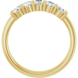 14K Gold Oval Lab-Grown Diamond Shared-Prong Five-Stone Anniversary Band – 5x3 mm Stones - Yellow Gold - view 2