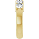 14K Gold Square Lab-Grown Diamond Shared-Prong Five-Stone Anniversary Band – 1/2–1 3/8 CTW - Yellow Gold - view 4