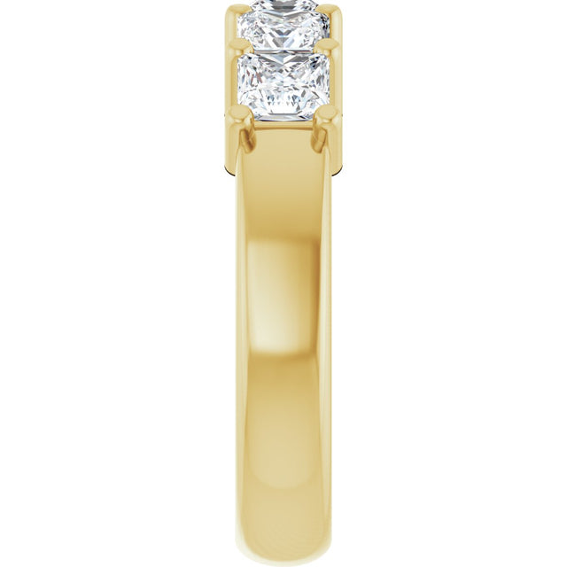 14K Gold Square Lab-Grown Diamond Shared-Prong Five-Stone Anniversary Band – 1/2–1 3/8 CTW - Yellow Gold - view 4