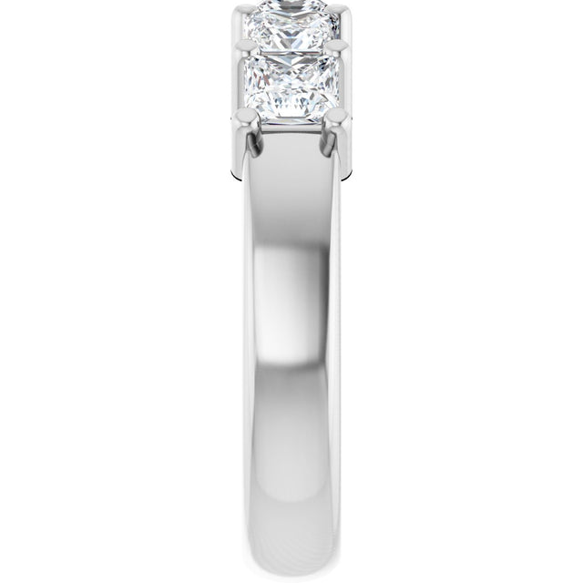 Platinum Square Lab-Grown Diamond Shared-Prong Five-Stone Anniversary Band – 1/2–1 3/8 CTW - view 4