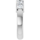 14K Gold Square Lab-Grown Diamond Shared-Prong Five-Stone Anniversary Band – 1/2–1 3/8 CTW - White Gold - view 4