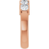 14K Gold Square Lab-Grown Diamond Shared-Prong Five-Stone Anniversary Band – 1/2–1 3/8 CTW - Rose Gold - view 4