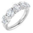 Platinum Round Lab-Grown Diamond Shared-Prong Five-Stone Anniversary Band – 5.2 mm Stones