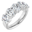 Platinum Oval Lab-Grown Diamond Shared-Prong Five-Stone Anniversary Band – 7x5 mm Stones