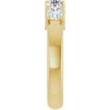 14K Gold Square Lab-Grown Diamond Shared-Prong Five-Stone Anniversary Band – 1/2–1 3/8 CTW - Yellow Gold - view 4