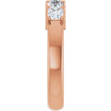 14K Gold Square Lab-Grown Diamond Shared-Prong Five-Stone Anniversary Band – 1/2–1 3/8 CTW - Rose Gold - view 4