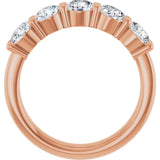 14K Gold Round Lab-Grown Diamond Shared-Prong Five-Stone Anniversary Band – 4.4 mm Stones - Rose Gold - view 2