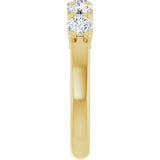 14K Gold Round Natural Diamond Shared-Prong Five-Stone Anniversary Band – 2.5 mm Stones - Yellow Gold - view 4