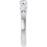 Platinum Round Lab-Grown Diamond Shared-Prong Five-Stone Anniversary Band – 2.5 mm Stones - view 4