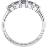 Platinum Emerald Lab-Grown Diamond Shared-Prong Five-Stone Anniversary Band – 1 3/4–3 1/4 CTW - view 2