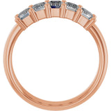 14K Gold Emerald Lab-Grown Diamond Shared-Prong Five-Stone Anniversary Band – 1 3/4–3 1/4 CTW - Rose Gold - view 2