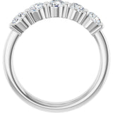 Platinum Round Lab-Grown Diamond Shared-Prong Five-Stone Anniversary Band – 2.5 mm Stones - view 2