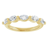 14K Gold Marquise Natural Diamond Shared-Prong Anniversary Band – 1 CTW - Yellow Gold - view 3