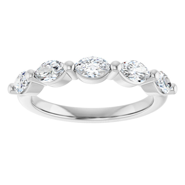 Platinum Marquise Lab-Grown Diamond Shared-Prong Anniversary Band – 1/4–1 CTW - view 3