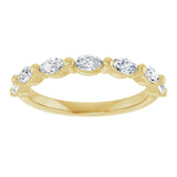 14K Gold Marquise Lab-Grown Diamond Shared-Prong Anniversary Band – 1/4–3/4 CTW - Yellow Gold - view 3