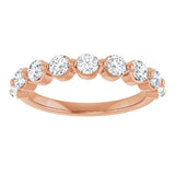 10K Gold Round Natural Diamond Shared-Prong Anniversary Band – 3/4–1 1/2 CTW - Rose Gold - view 3