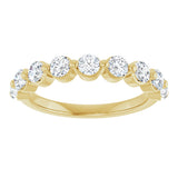 10K Gold Round Lab-Grown Diamond Shared-Prong Anniversary Band – 9/10–1 1/3 CTW - Yellow Gold - view 3