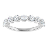 10K Gold Round Natural Diamond Shared-Prong Anniversary Band – 3/4–1 1/2 CTW - White Gold - view 3