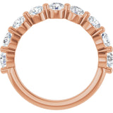 10K Gold Round Natural Diamond Shared-Prong Anniversary Band – 3/4–1 1/2 CTW - Rose Gold - view 2