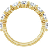 10K Gold Round Lab-Grown Diamond Shared-Prong Anniversary Band – 9/10–1 1/3 CTW - Yellow Gold - view 2
