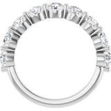 10K Gold Round Natural Diamond Shared-Prong Anniversary Band – 3/4–1 1/2 CTW - White Gold - view 2