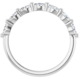 14K Gold Marquise Lab-Grown Diamond Shared-Prong Anniversary Band – 1/4–3/4 CTW - White Gold - view 2