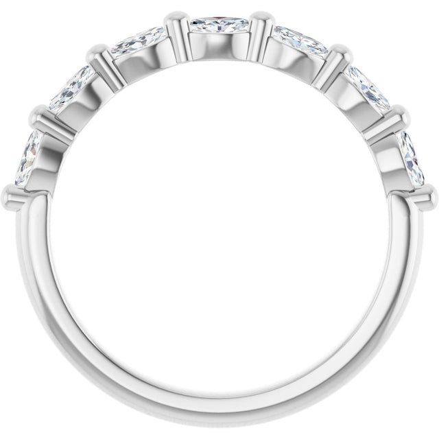 Platinum Marquise Lab-Grown Diamond Shared-Prong Anniversary Band – 1/4–1 CTW - view 2