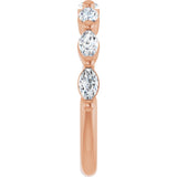 14K Gold Marquise Lab-Grown Diamond Shared-Prong Anniversary Band – 1/4–3/4 CTW - Rose Gold - view 4
